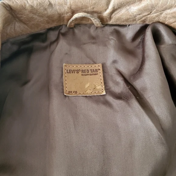 Vintage Levi's Red Tab Distressed Leather Long Coat - Picture 4 of 5